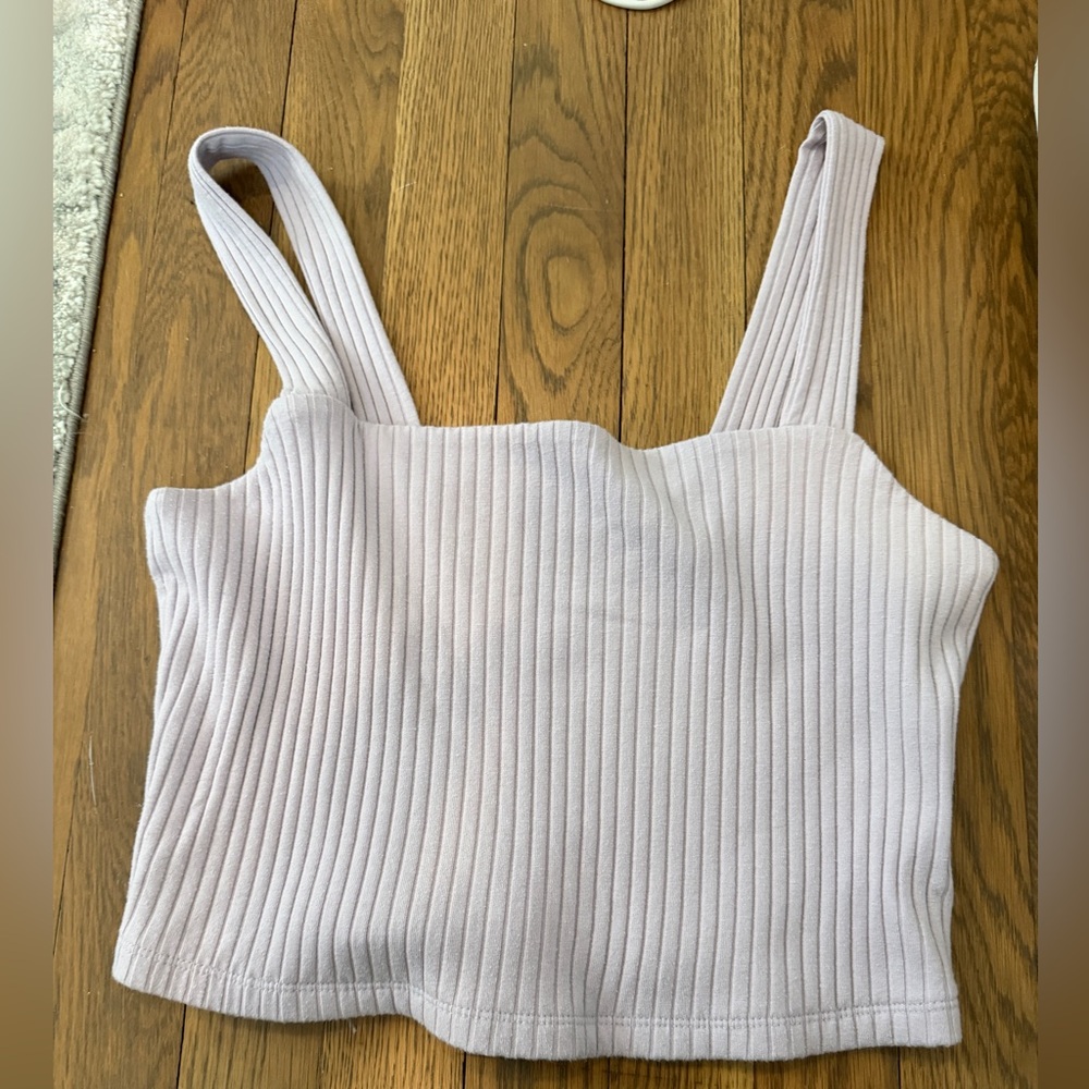 American Eagle Outfitters Ribbed Light Purple  Crop Top